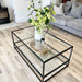 Glass Metal Coffee Table - Double Shelf