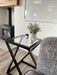 Twisted Glass Matte Black Side Table