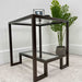 Glass Metal Side Table Dark Bronze
