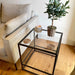 Glass Metal Side Table Dark Bronze