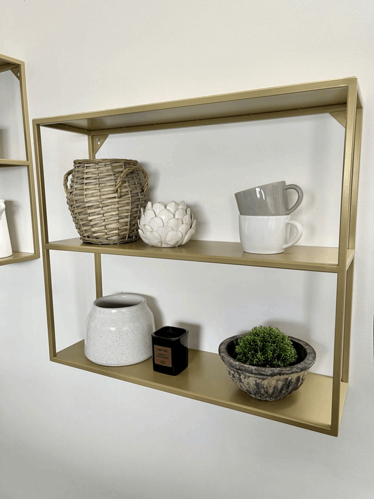 Gold Metal Wall Shelf Large UK — Rose And Walker