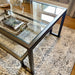 Glass Metal Coffee Table Dark Bronze