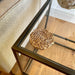 Glass Metal Side Table Dark Bronze