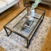 Glass Metal Coffee Table Dark Bronze