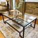 Glass Metal Coffee Table Dark Bronze