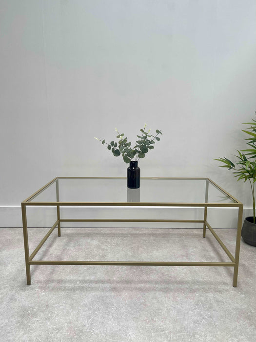 Gold Glass Metal Coffee Table