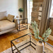 Glass Metal Side Table Dark Bronze