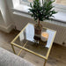 Gold Glass Side Table