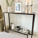 Glass Metal Console Table Dark Bronze