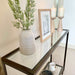 Glass Metal Console Table Dark Bronze