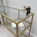 Glass Metal Dressing Table Gold