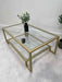 Glass Metal Coffee Table Gold