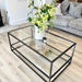 Glass Metal Coffee Table - Double Shelf