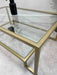Glass Metal Coffee Table Gold