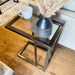 Glass Sofa Side End Table Dark Bronze