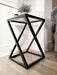 Twisted Glass Matte Black Side Table