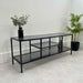 Glass Black Metal TV Media Unit