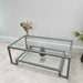 Glass Metal Coffee Table Silver Grey