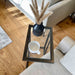 Glass Sofa Side End Table Dark Bronze