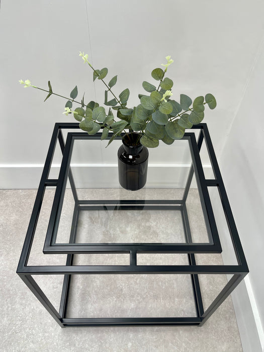 Glass Metal Side Table