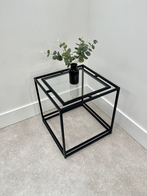 Thea Glass Metal Side Table Black Rose And Walker