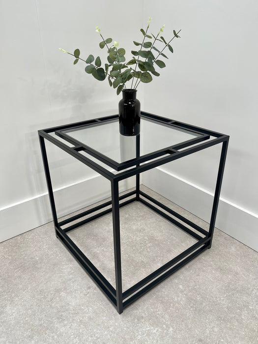 Glass Metal Side Table