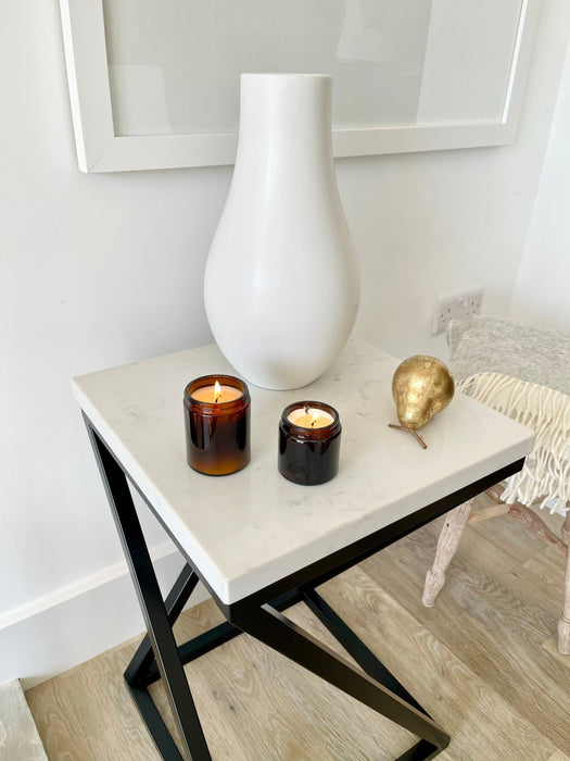 Twisted Marble Top Side End Table