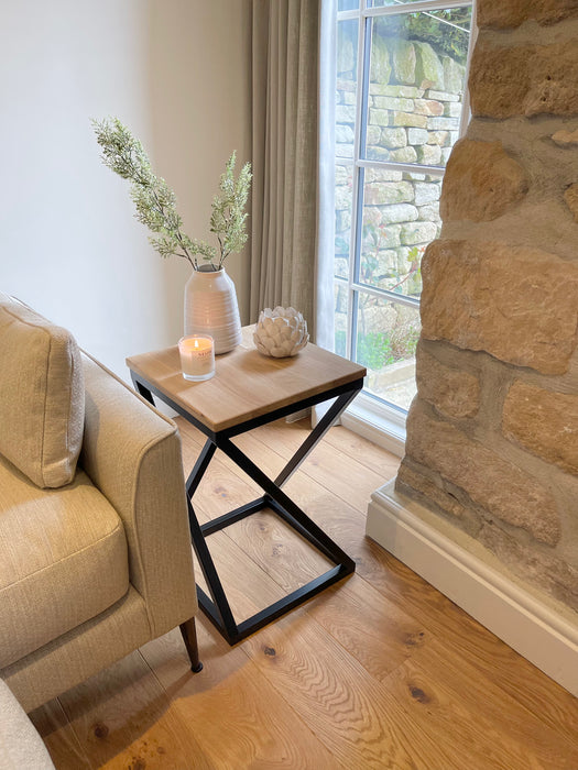 Twisted Oak Top Side End Table