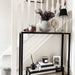 Glass Metal Console Table Matte Black Frame